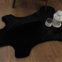 검정색 빅사이즈 토끼털 장식용 깔개 카페장식 빌라 겨울매트