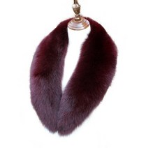 여우 모피 폭스퍼 목도리 진품 여우털 칼라 자연 스카프 목도리 목걸이 봉투 커프 여성용 블랙 겨울 100%