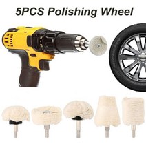 Car Cleaning Tools For Polisher Wheel 5PCS Electric And Polishing Disc Screwdriver &, 01 White
