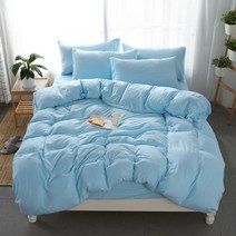 신스엔스 심플 단색 이불커버 싱글 퀸, 바다블루