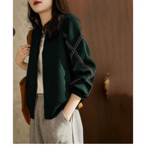 FANSYLI 야구점퍼 패션 스탠드카라 재킷 숏 집업 점퍼 여자 봄가을 캐주얼 통근점퍼 X8A8