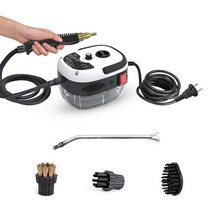 스팀 고압 청소기 차량용 세차기 산업용 업소용 세척기 핸디 분사기 2500w 휴대용 핸드 헬드 주방 자동차 용 브러시 헤드가있는 고온 가압, 하얀, 유럽 ​​연합, 화이트