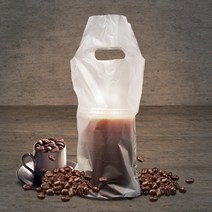 홍진포장 커피 비닐 컵캐리어 봉투 1구 200매 (무지 투명 / 16~24온스 / 2월 리뷰이벤트 진행중), 1세트