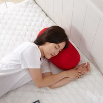 Zaza 떡볶이베개 발쿠션 등받이 놀이방 침대떨어짐방지 마이크로에어볼, 레드