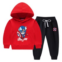 겨울 특기모 캐릭터 후드티+끈바지 남여공용 주니어 아동복세트 주니어 나염 옷세트 색상조합 12종 마블 어벤져스 슈퍼히어로 캡틴아메리카 영화굿즈 그림B