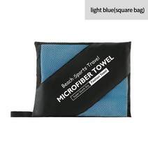 초극세 섬유 속건 타월 솔리드 비치 타월 마이크로 화이버 스포츠 타올 휴대용 흡수성 양면 양털 모래 무료, 하늘색 지퍼, 76x152cm, 하늘색 지퍼
