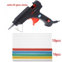 1108_쿠팡_글루건 (접착총)Towayer-20W 핫 멜트 글루 건 스틱 7mm x 100mm 미니 열 전기 온도 도구 DIY, 06 with 20 color sticks_01 미국