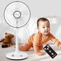 가정용 선풍기 리모컨 초미풍 발터치 아기 거실용 선풍기, 06.W140F[화이트/블랙]