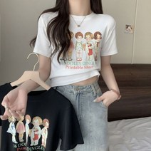 데일리룩 40수 틱톡커 면 92% 스판 8% 정견 반팔티셔츠 여순면 베스트 디자인 원색