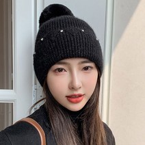 스피소 느리게걷기 여성 겨울 니트모자 토끼털 방울모자 털모자 넥워머 방한모자 등산모자 라이딩 모자 군밤모자