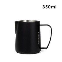 스팀 피쳐 피처 우유 스팀 디자인 라떼 아트 민트 그린, 블랙350ml, 1개