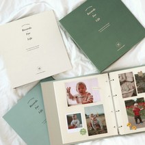 오첵 바인더 포토앨범 포켓식 접착식 대용량 사진첩, 접착식-아이보리