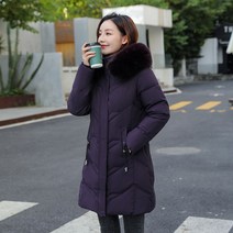 패딩 하프 기장 도톰 중년 여성 패딩 코트 중년 양기 패딩 점퍼