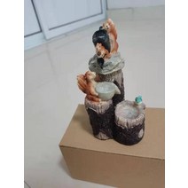 실내분수대 미니 분수대 장식품야외 정원 태양 오리 다람쥐 물 수지 품 정원을위한 동상, 태양 다람쥐