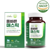 올바른 매스틱 매스틱검 메스틱 메스틱검 키오스 양배추 브로콜리 유산균 맥문동 식약처 해썹 인증, 앤제이컴퍼니 매스틱 1병, 병당 180정