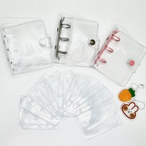 프롬더핸드 3공 포카 바인더 미니 포토 카드 인생네컷 아이돌 성장 커플 삼공 투명 3구 속지 다이어리 앨범, 속지10개