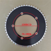 사이클 크랭크 자전거 TRUYOU 130 BCD 고정 기어 체인 링 트랙 휠 픽시 싱글 스피드 44T 46T 48T 50T 52T 53T 1/8quot, [01] 130BCD 50T