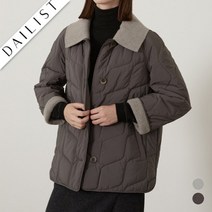 인디안 [데일리스트] 니트카라 자켓형 패딩 MDBKAYW9221