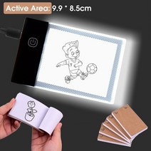 액티브 영역 카피 보드 미니 라이트 패드 9.9*8.5cm LED 박스 태블릿 디자인 드로잉 스케치용 플립 북 용지, 한개옵션1, 한개옵션0