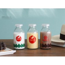 레트로 서울우유 투명 홈카페 유리병 330ml 유리용기