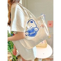 INS 가방 여성 2022 신작 캔버스 가방 휴대용 외출 일본식 숄더백 가방 싱글 숄더 대용량 대학 가방