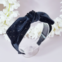 달꼼세 자체제작 (흘러내림 방지) 도트 벨벳 여아 유아 어린이 초등여아 예쁜 반다나 헤어밴드