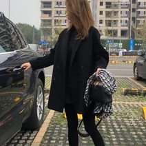 캐시미어오버코트 양면 여성 가을수트 더플 작은 키 양털 울 미드 롱 타입 모직코트 3712068869