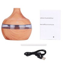 스팀해빙기 스팀청소기 300ml usb 아로마 공기 스팀 청소 초음파 가습기 에센셜 오일 아로마 테라피 쿨 미스트 메이커 홈 장식 장식, 나뭇결