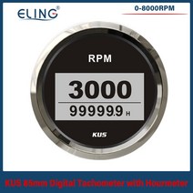 타코미터 rpm측정기 알피엠측정기 RPM측정기 Tus 범용 방수 85mm 엔진 자동차 보트 오토바이 타코미터 3000, 10 Digital 8KBS
