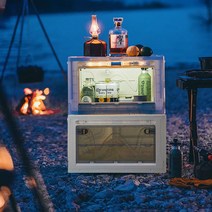 매이템 투명 양문형 접이식 폴딩박스+꾸미기스티커 증정 캠핑박스 리빙 박스 공간박스 캠핑테이블 자동차정리함 수납함, 기본형+diy스티커, 크림색