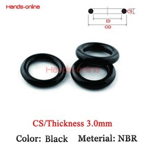 고무오링 두께/cs 3mm Id 2-108mm 검정색 NBR 니트릴 기계식 고무 링 개스킷 O 오일씰 Orings 가스켓, [154] ID 108mm