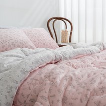 9온스 착번 플라워 정전기방지 5mm 장모 극세사 겨울 차렵이불 패드 세트 SS/Q (2color)