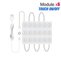 수납 원목 조명 화장대 전신 거울 led usb 욕실 램프 화장 빛 침실 장식 dimmable 드레서 nightlight, 자연 흰색, 6 모듈, 2년 보증