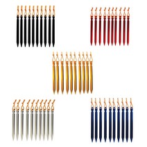10 개/몫 알루미늄 합금 야외 캠프 여행 캐노피 텐트 못 그라운드 말뚝 18cm, 04 Golden