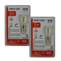 이케아 뤼에트 LED전구 E14 80루멘 LED1827S1 2개, 전구색