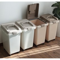 튼튼한 분리수거함 30L 1p 쓰레기통 회전바퀴 원터치, 솔보휴지통30L(아이보리1p), 1개