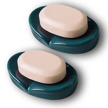 웰빙마켓 세라믹 물빠짐 비누 받침대, 2개, 그린