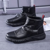 남성 부츠 미드 톱 패션 쇼트 부츠 트렌드 조커 캐주얼 부츠 지퍼 마틴 부츠 남성