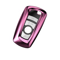 비엠 키케이스안티-분실 소프트 TPU 자동차 키 케이스 원격 커버 셸 홀더 Fob BMW 225i M240i 430i 320iGT, 02 Pink(only case)