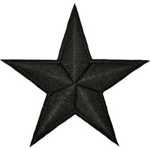 Papapatch Black Star Rank Sign Symbol Badge DIY Sew on Iron on 자수 아플리케 패치 (IRONSTAR블랙)