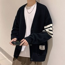 위위브렌 남성용 패션 브이넥 버튼 포켓 가디건