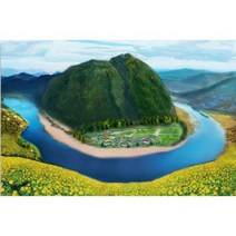 현이아트 diy 보석십자수 안동 하회마을 명당도 풍경 전체수(주문 제작) GY221016092, 90*60CM, 원형비즈