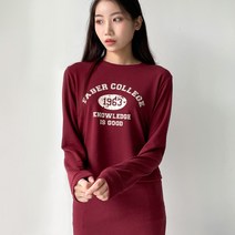 빈티지 레터링 크롭 여성 긴팔티셔츠 5color