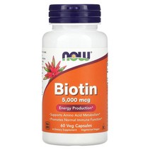 나우푸드 비오틴 5000mcg 비타민B7 베지 캡슐 60정