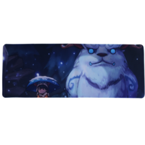 롤 LOL 디자인 마우스 패드 79종 시리즈 리그 오브 레전드 장패드 3mm 두께, 900x400mm + 3mm개, 형광 노란색 눈 덮인 쌍둥이