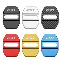 블랙박스스티커 차량 외부 시트지 차량 스티커 자동차 스타일링 4pcs 탄소 섬유 패턴 도어 잠금 커버 배지, [16] style2 E91, [03] carbon