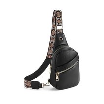 여성용 Telena 슬링 백 크로스 바디 패니 팩 조절 가능한 스트랩이있는 패션 가슴 가방, 1-black