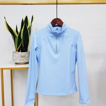 여성 승마 상의 여성용 탑 긴 소매 티셔츠 지퍼 스포츠 셔츠 말 의류 쇼, [01] S, [06] Light Blue
