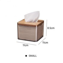 티슈커버 아크릴 튜명 화장지케이스 냅킨꽂이 미니멀리스트 투명 티슈 박스 디스펜서 대나무 뚜껑 디자인 얼굴 홈 스토리지 케이스, [01] A