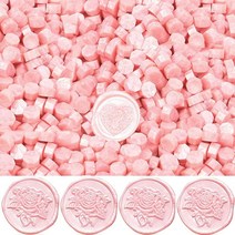 ONWISE 왁스 밀봉 비즈 500G 펄 핑크 왁스 씰 비즈 1450피스 왁스 밀봉 비즈 스틱 왁스 씰 스탬프용 레터 밀봉 결혼식 초대장 선물 포장에 적합 (펄 핑크)